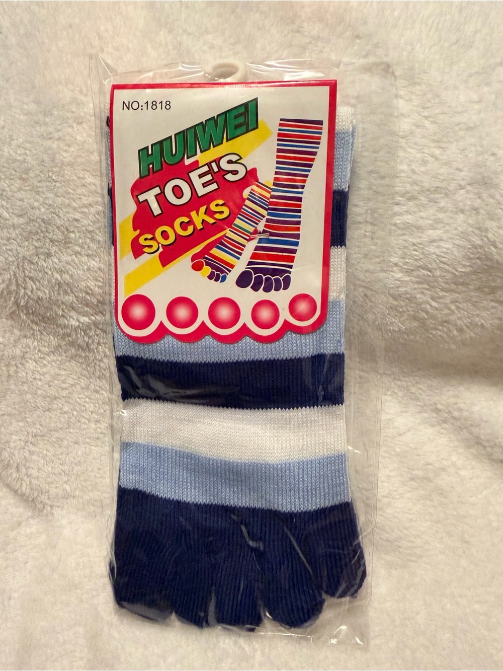 Huiwei Stripped Five-Finger Toe Socks